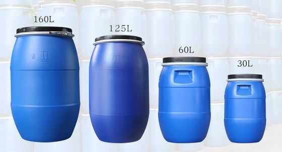 লোহার হুপ সহ HDPE প্লাস্টিক ড্রাম ব্যারেল 30L - 160L সিলিন্ডার আকৃতি