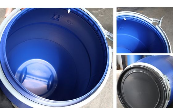 লোহার হুপ সহ HDPE প্লাস্টিক ড্রাম ব্যারেল 30L - 160L সিলিন্ডার আকৃতি