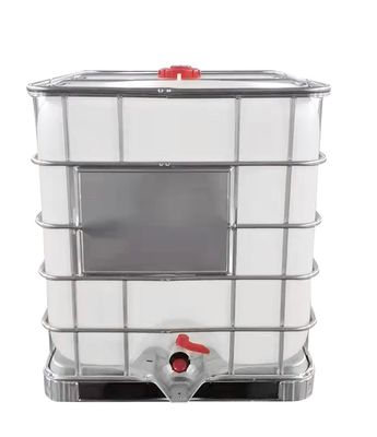 তরল সঞ্চয়ের জন্য HDPE রাসায়নিক 1000L IBC ট্যাঙ্ক প্লাস্টিক সাদা
